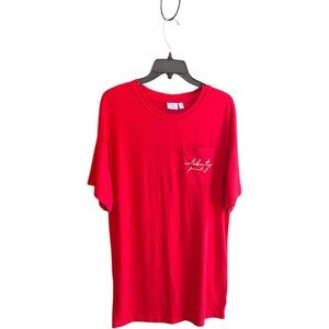 CELEBRITY PINK Sleep red recycled polyester spandex sleep shirt pocket Size XS/S